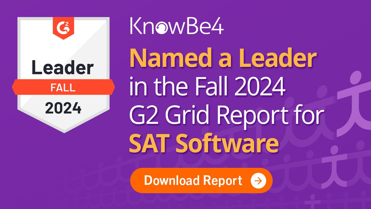 KnowBe4 Named a Leader in the Fall 2024 G2 Grid Report for Security Awareness Training